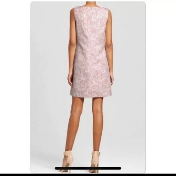NWT Victoria Beckham Target Blush Pink Jacquard Mod Shift Dress Size Medium - Picture 2 of 15